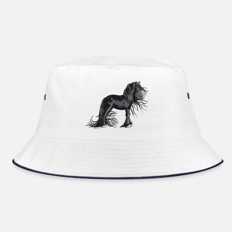 Süßes Friesenpferd - Bucket Hat - Weiß/Navy