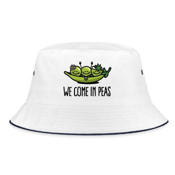 We come in peas / peace - Bucket Hat - white/navy - Front