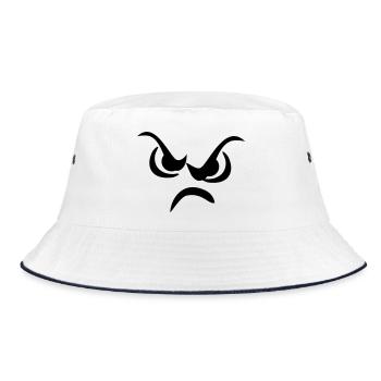 Der böse Blick - Bucket Hat - Weiß/Navy - Vorne