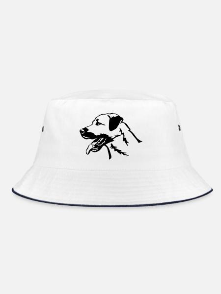 Kangal Kopf - Bucket Hat - Weiß/Navy - Vorne