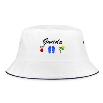 T-shirt Guadeloupe gwada sun rum sea beach - Bucket Hat - white/navy - Front