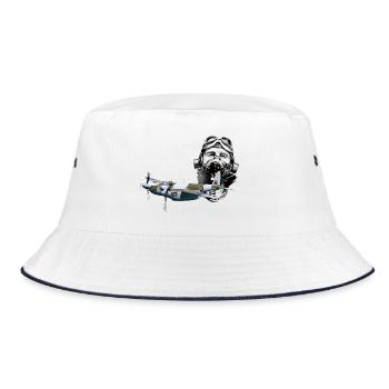 Pilot mosquito - Bucket Hat - white/navy - Front