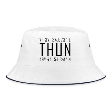 Coordonnées de Thun – Typographie avec référence locale Besch - Bob - blanc/marine - Devant