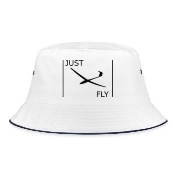Segelflugzeug - Bucket Hat - Weiß/Navy - Vorne