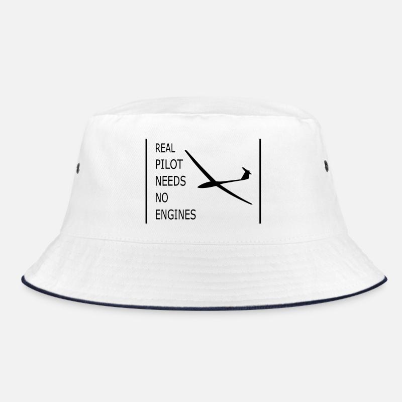 Segelflugzeug - Bucket Hat - Weiß/Navy