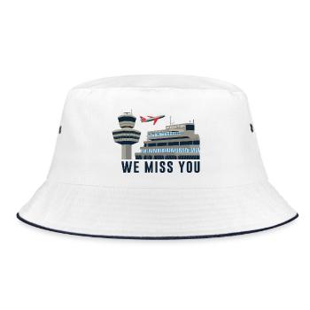Airport Tegel, Berlin. We miss you - Bucket Hat - white/navy - Front