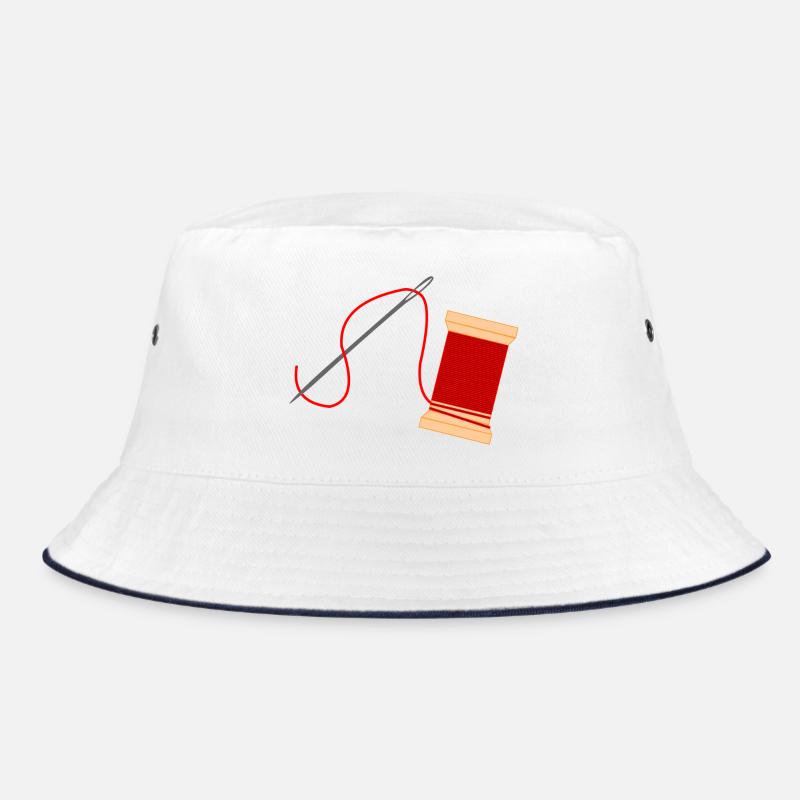 Needle and thread logo embroidery Bucket Hat