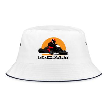 Go Kart - Bucket Hat - Weiß/Navy - Vorne