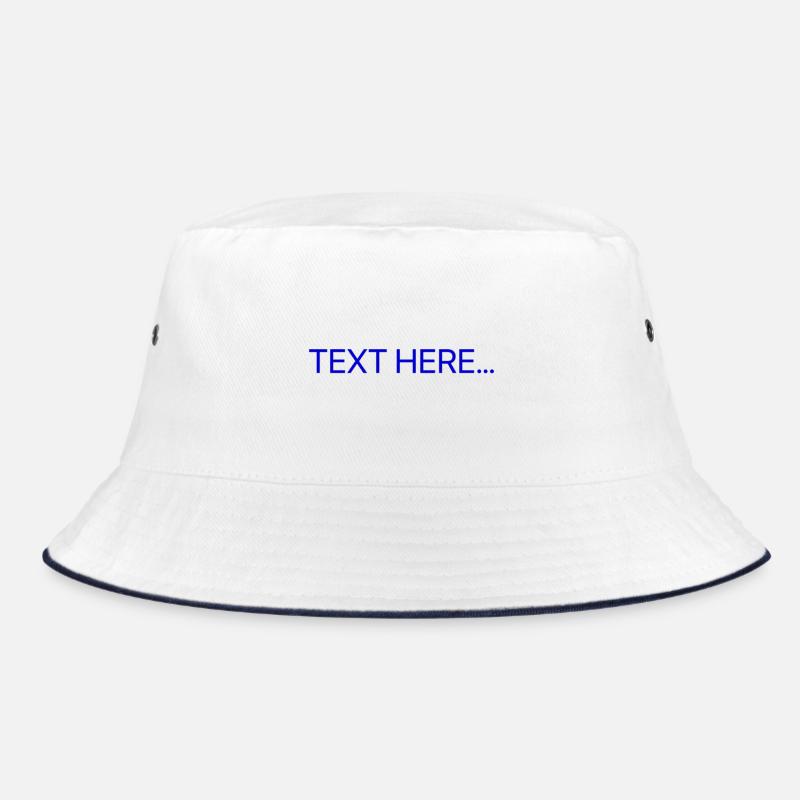 Plain Text Blue Text Print Bucket Hat