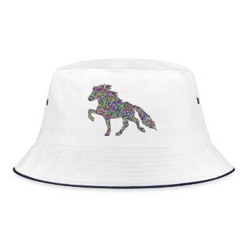 Noble Icelandic horse tölt in trendy colorful - Bucket Hat - white/navy - Front