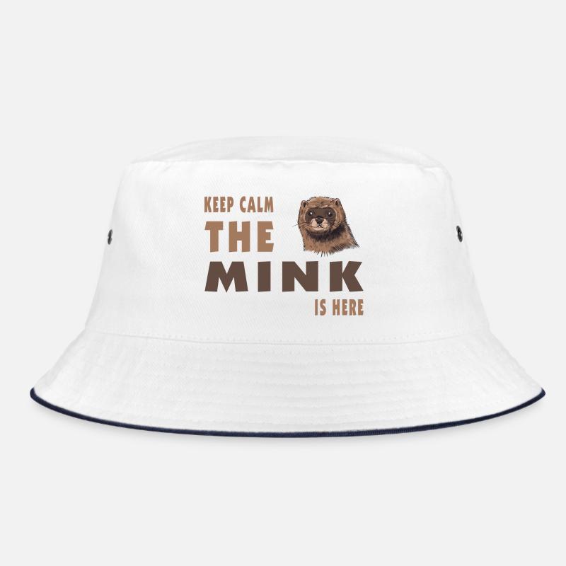 Keep Calm the Mink is Design here - Bucket Hat - white/navy