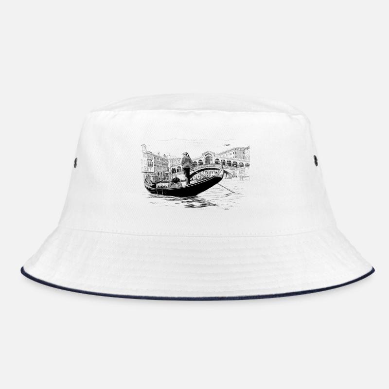 Venedig - Bucket Hat - Weiß/Navy