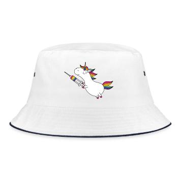 Licorne Immunicorn avec seringue arc-en-ciel - Bob - blanc/marine - Devant