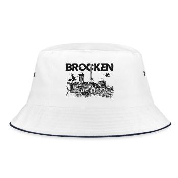 Brocken im Harz - Bucket Hat - Weiß/Navy - Vorne