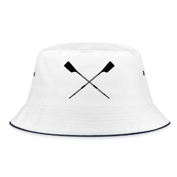 Ruderboot Riemen / Paddel gekreuzt - Bucket Hat - Weiß/Navy - Vorne