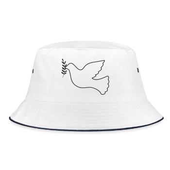 Dove of peace with branch - Bucket Hat - white/navy - Front