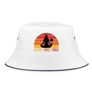Meditative Woman Sunset Design - Bucket Hat - white/navy - Front