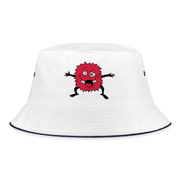 Welcome funny monster - Bucket Hat - white/navy - Front
