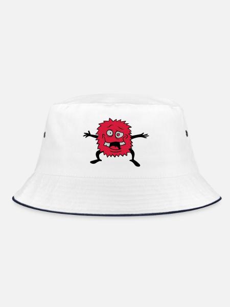 Welcome funny monster - Bucket Hat - white/navy - Front