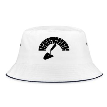 Mason masonry bricks with trowel logo - Bucket Hat - white/navy - Front