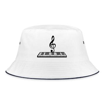 Piano avec touche de musique, clavier - Bob - blanc/marine - Devant