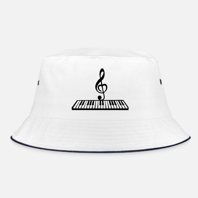 Klavier mit Notentaste, Keyboard Bucket Hat