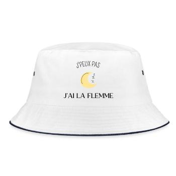 Je peux pas jai la flemme - Bob - blanc/marine - Devant