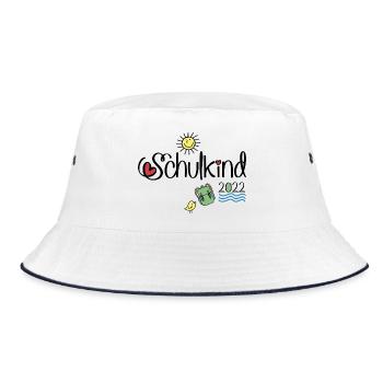 Schulkind 2022 - Bucket Hat - Weiß/Navy - Vorne