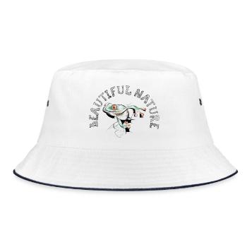 Giftpfeil Frosch Symbol Kunst frog - Bucket Hat - Weiß/Navy - Vorne