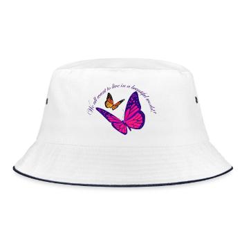 Neon Butterfly Magic - Bucket Hat - white/navy - Front