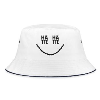 hätte hätte fahrradkette - Bucket Hat - Weiß/Navy - Vorne