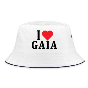 t-shirt J’aime Gaia idée cadeau t-shirt - Bob - blanc/marine - Devant