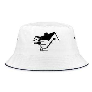 Sign house contract 1 - Bucket Hat - white/navy - Front