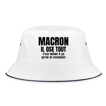 Macron, président, politique - Bob - blanc/marine - Devant