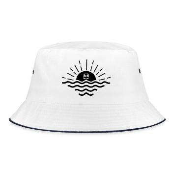 Sunset smile - Bucket Hat - white/navy - Front