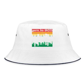 gern im Woid - gerne im Wald, Natur, Dialekt - Bucket Hat - Weiß/Navy - Vorne