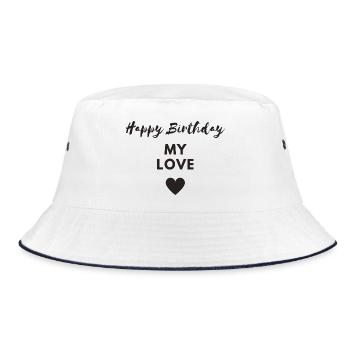 Happy Birthday my love - Bucket Hat - white/navy - Front