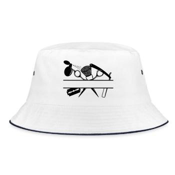 Hairdressers attributes text banner - Bucket Hat - white/navy - Front