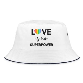 Mois de la fierté - LGBTQ+ L’amour est notre superpouvoir - Bob - blanc/marine - Devant