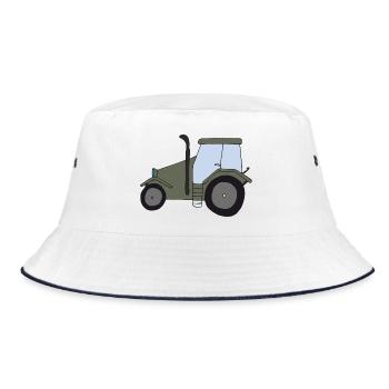 Tractor Oldtimer - Bucket Hat - white/navy - Front
