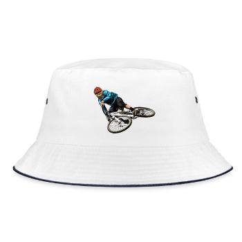 Mountain bikers - Bucket Hat - white/navy - Front