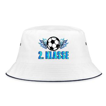 SCHULANFANG 2. KLASSE FUßBALL - Bucket Hat - Weiß/Navy - Vorne