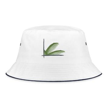 Palm leaves framed in brush frames - Bucket Hat - white/navy - Front