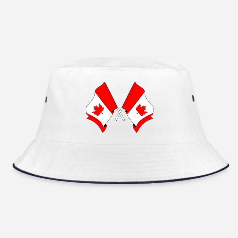 Flags of Canada crossed Bucket Hat