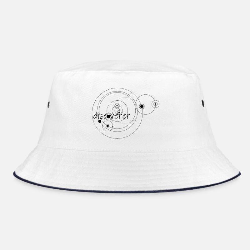 discoverer (black) - Bucket Hat - Weiß/Navy