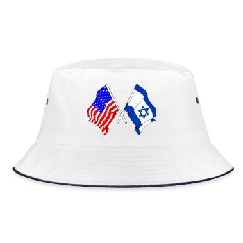 Drapeau des États-Unis et drapeau d’Israël - Bob - blanc/marine - Devant