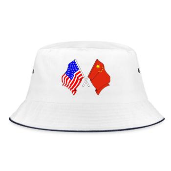Drapeau des États-Unis et drapeau de la Chine - Bob - blanc/marine - Devant