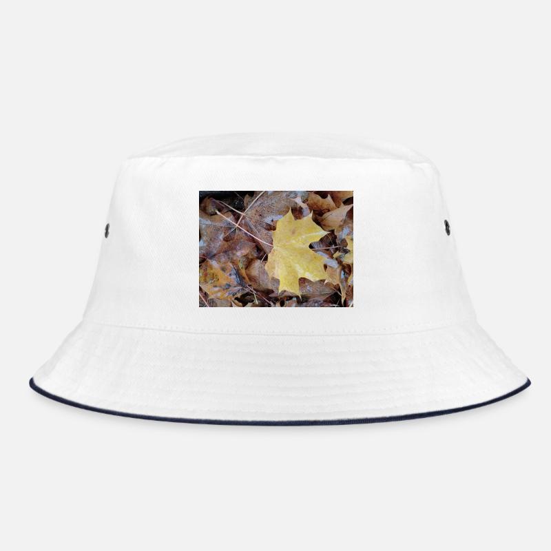 Yellow maple leaf also rainy autumn carpet Bucket Hat