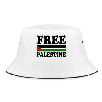 Free palestine - Bucket Hat - Weiß/Navy - Vorne