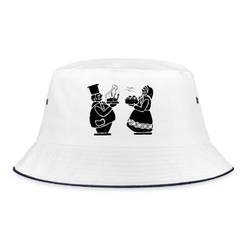 leckerer Braten - Bucket Hat - Weiß/Navy - Vorne